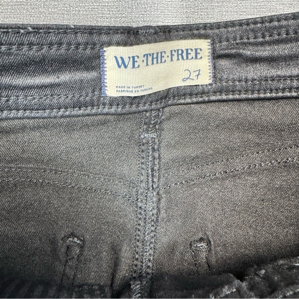 NWT New Free People We The Free Xena Slim Straight Coated Black Jeans Size 27 - Picture 6 of 10